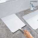 All-Purpose Stainless Steel Shower Squeegee for Shower Doors with 2 Adhesive Hooks, Bathroom Cleaner Tool Household Window Mirror Squeegee for Home Cleaning, Glass Door, Tile Wall, Car, 12 Inch Silver