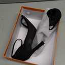 perixir Strappy Heels for Women High Stiletto Heels Sexy Prom Dressy Sandals Ankle Strap Heels Dainty Rope Stiletto Heel Black Size 8