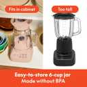 bella 10 Speed Countertop Blender, Juicer & Smoothie Maker, Fits-anywhere Kitchenware, Slim Flip & Store Design, Dishwasher Safe 48oz Capacity Pitcher & Lid, Stainless Steel Blade, 450 Watt, Blossom