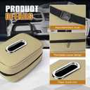 Ongfuwu Large Car Tissue Holder for 120 Standard Tissue, Leather Tissue Box for Backseat, Car Napkin Cover, Auto Napkin Holder Organizer, Universal Vehicle Tissue Paper Box (Regular+Beige)