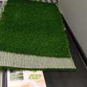 LOOBANI Large Dog Grass Pad with Tray - 35x23in Dog Litter Box with 2 Artificial Grass Patch + 2 Washable Pee Pads - Quickly Absorbency Indoor Outdoor Potty for Patio Balcony Apartment Use