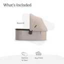 UPPAbaby Bassinet V3 - Compatible with Vista, Cruz, Ridge Strollers - Overnight Sleep Solution - Mattress, Sheet and Bug Shield Included - Ada (Sandstone Mlange/Carbon Fame)
