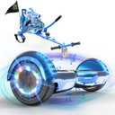 Hoverboards with Seat for Children and Adults, Hoverboards with Bluetooth Music and LED Lights
 (Blue)