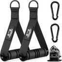 Heavy Duty Exercise Handles, Gym Cable Handles for Cable Machine Attachments, D Handle Cable Attachments, Handles for Resistance Bands, Workout Accessories, Fitness Equipment for Home Gym (Black)