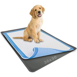 TidyFriend Dog Pee Pad Holder Tray Fits Up to 30” x 36” Wee Wee Pee Pads - Stable Grip, Raised Edges, Quick-Wipe Silicone Surface Dog Potty Tray Holder for Indoor Flooring Protection (Grey)