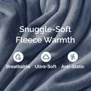 Ultra Soft Fleece Blanket Throw Size - Flannel Fleece Luxury Throw Blanket - Lightweight for Couch Bed Chair - Thick, Warm & Breathable - All Season Cozy Anti-Static Microplush Bedding, Washed Blue