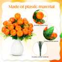 Daifunli 4 Pack 16 Inch Artificial Orange Branches with 12 Fruit Realistic Fake Orange Bouquet with Leaves Faux Fruit Flowers Table Centerpiece for Vase Home Party Wedding Decoration