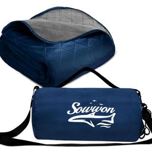 Waterproof Outdoor Blanket Packable, Stadium Blankets for Camping with Sherpa Fleece Lining, Large Windproof Emergency Throw for Garss Picnic Hiking Road Trip, Machine Washable, 82"X 55"/ 92''X 60''