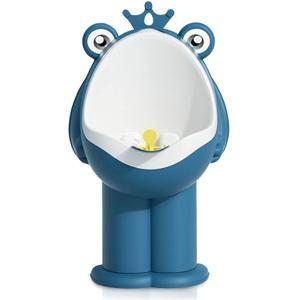 Frog Pee Training, Standing Potty Training Urinal for Boys Toilet with Funny Aiming Target - DEEP Blue