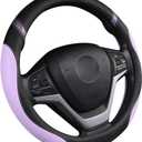 Universal Leather Steering Wheel Cover for Women Steering Wheel Cover for Car 15 inch (Lilac Color)