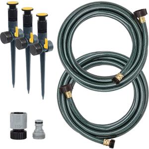 Melnor Multi-Adjustable Watering Set, 1800 Sq Ft: 3 Sprinklers, 2 Hoses