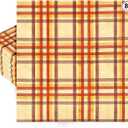 Whaline 80 Counts Checkered Fall Paper Napkins Plaid Disposable Napkins Watercolor Decorative Luncheon Dinner Table Napkins for Autumn Harvest Thanksgiving Party Supplies