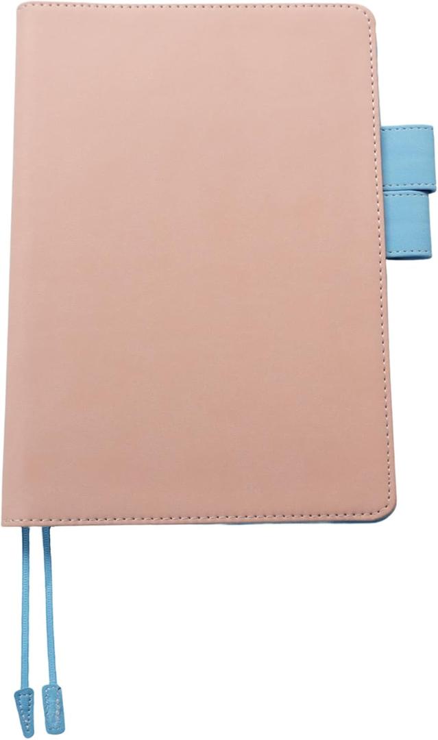 Fromthenon A5 PU Faux Leather Cover for Notebook Planners, Refillable Planner Case [Cover Only] (Pink)