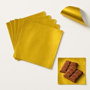 100PCS 11.8 x9.8 Large Dubai Chocolate Bar Wrappers,Square Candy Bar Wrappers, Chocolate Bar Gold Aluminum Foil Wrapper for Halloween, Christmas,Birthday Party Gifts (100)