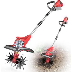Cordless Tiller Cultivator Compatible with Milwaukee 18V: MtiolHig Tiller for Gardening 360RPM Electric Garden Tiller, Brushless Rototiller 9" Width 6.3" Depth for Lawn/Soil Cultivation (No Battery)