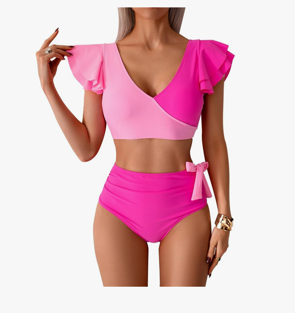 Womens One Piece Swimsuits-Sexy Deep V Neckline Tummy Control Bathing Suit Slimming Mesh Swimwear, M