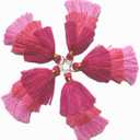 MSCFTFB 20 Pieces 2.4inch 3 Layers Small Tassels Tri-Colors Mala Tassel Charms with Jump Rings for Earring Necklace Jewelry Making Garland Keychain Charms Dreamcatchers DIY Crafts Decorations (Rose)