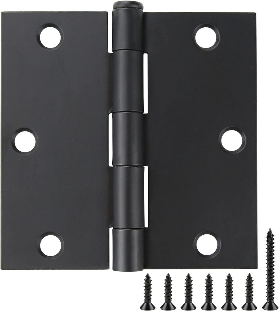 30 Pack Black Door Hinges 3.5 inch Square Corner Matte Black Hinges for Doors 3 1/2" Interior Door Hinges Black Door Hardware Hinges Storm Hallway Shed Entry Patio Indoor Internal 3.5 Inch Door Hinge