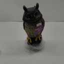 Owlsome Solar Owl with Glowing Eyes, Rotating Head, Hoot Sound, Motion Detector and Silent Mode, Plastic Owl Garden Sculpture, Garden Decoration