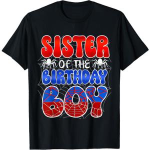 Sister of The Birthday Boy Spider Web Family Matching T-Shirt (Has No Size)