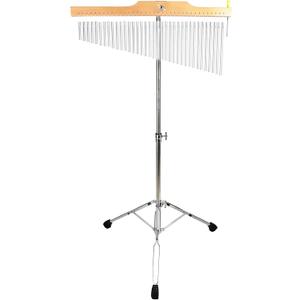 TNZMART 25 Tone 36 Tone Bar Chimes Single-row Wind Chimes with Adjustiable Height Tripod Stand Percussion Instrument Bell (36 note silver)