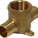 XFITTING Barb Crimp Pex 1 inch x 1 inch x 1 inch Female NPT Tee, Pex Female NPT Tee, 26-2-7=2XX, 2 Pieces