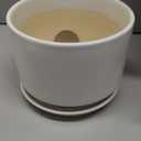 LE TAUCI Ceramic Pots for Plants, 6.8 Inch Plant Pots with Drainage Hole & Saucer, Modern Planter for Indoor Plants, Stable & Durable, Perfect for Living Room or Office Decor, White