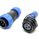 Power Connectors,Panel Mount 21mm Waterproof IP67 Circular Connectors,Electrical Wire Cable Connectors,(3Pin, Plug Male & Socket Female)