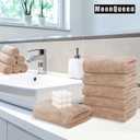 MOONQUEEN 6 Pack Premium Hand Towels - Quick Drying - Microfiber Coral Velvet Highly Absorbent Towels - Multipurpose Use as Hotel, Bathroom, Shower, Spa, Hand Towel 16 x 28 inches (Brown)