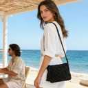 Peicees Crossbody Bag Purse For Women Bohemian Shoulder Bag Woven Crochet Purse For Summer Beach Travel Clutch Handbag