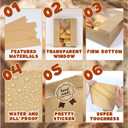 1000 Packs Paper Bread Bags for Homemade, Sourdough Bread Bags with Clear Window Includes Label Seal 1000 Pcs Stickers, Bakery Packaging Storage for Cookies Snack (13.7x8.2x3.5 inch)