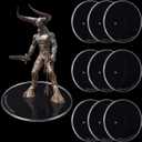 Outus 10 Pieces Plastic Action Figure Display Stands Round Stand Miniature Bases for 6 - 8 Inches Figures, White