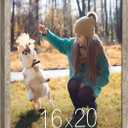 HLiWEGNS Light Gray 16x20 Frame - Single Frame - Rustic Woodgrain Poster Frame with Plexiglass for Wall Gallery Display, 16x20 Picture Frame for Puzzles, Artwork, Photos and Posters