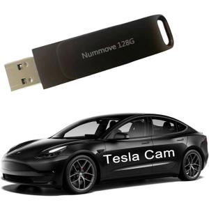 Tesla Dashcam and Sentry Portable SSD Flash Drive with USB 3.0 128 GB for Tesla Model 3/S/X/Y Dashcam & Sentry Mode | Pre-Configured Tesla Model 3/S/X/Y Accessories| Tesla Thumb Drive| Video Footage
