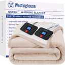 Westinghouse Electric Blanket Queen, Heated Blanket Queen Size with 10 Heating Levels and 1 to 12 Hours Heating Time Settings, Flannel to Sherpa Reversible, Machine Washable (84" x 90", Beige)