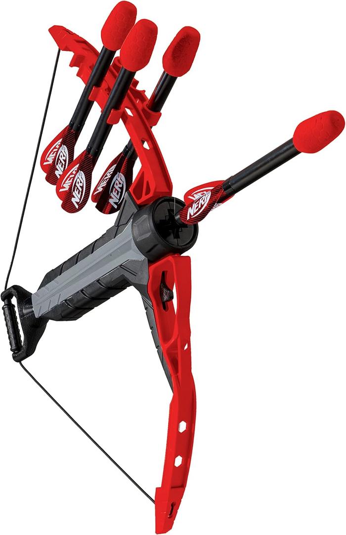 NERF Rip Rocket Bow and Arrow Set - Rip Rocket Blaster Soft Foam Bow + Arrow Set - Indoor + Outdoor Play - Bow and (4) Foam Tip Arrows - RIPROCKET Air Powered Bow and Arrow