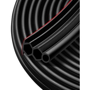 40 Feet Self-Adhesive Rubber Weather Stripping, Diamond-Shaped Extra Thick Rubber Door Weather Stripping Door Seal Strip for Door Frame Door Insulation Strip Waterproof Fits Big Gaps(Black)