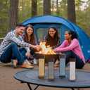 15oz Golden Java Square Bpa Free Plastic Water Bottle, Woodgrain Plastic Lid, Slim Clear Water Bottle, Beverage container, Compact Hydration Container (1 Count)