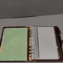 Wonderpool A5 Binder Journal Leather Spiral Notebook Refillable College Ruled Paper, Budget Binder Rings Diary Organizer with Pen for Office School Travel Business Planning Writing (Coffee,A5)