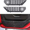 Front Door Storage Pockets Side Insert Organizer Box Compatible with 2018-2024 2025 Jeep Wrangler JL 2/4 Door 4XE Gladiator JT Interior Accessories Cup Holder Expansion Tray 1Pair Metal Star