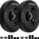 4.80/4.00-8" Flat-Free Solid Tire and Wheel, 16" Solid Wheelbarrow Tires with 5/8" or 3/4" Bearings, 3-7" Centered Hub 4.80/4.00-8 Tire and Wheel for Wheelbarrow Garden Trolley and Wagons