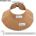 Fumwase Sun Visors for Women Straw Beach Hat Foldable Straw Wide Ponytail Summer Hats Adjustable Cooling Summer Cap for Travel (Khaki)