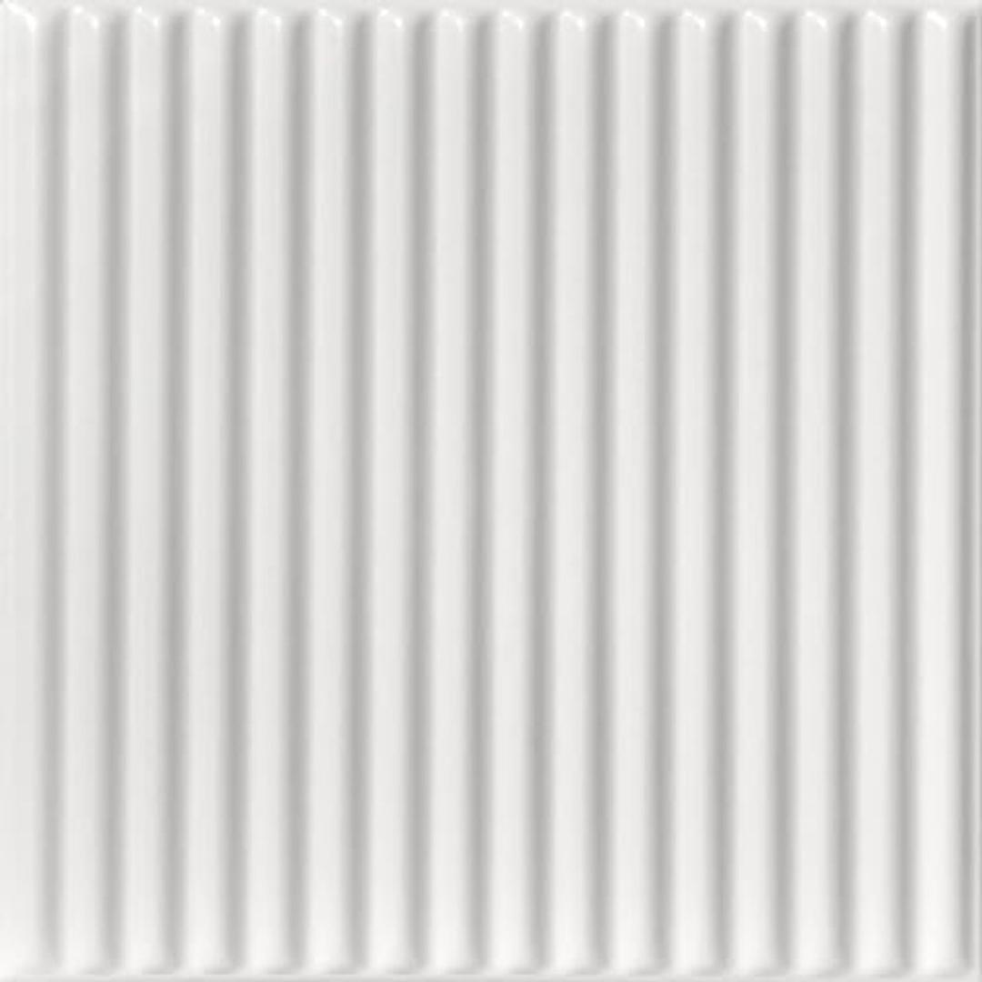 A La Maison Ceilings R133 Corrugated Pre-Painted Foam Glue-up Ceiling Tile (384 sq. ft./Case), Pack of 48, White