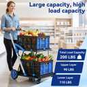 Collapsible Shopping Cart with Wheels, 200 lbs Capacity Grocery Cart