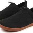 EZEREELL Minimalist Barefoot Shoes Women, Zero Drop Wide Width Walking Shoes (Black)