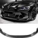 Front Bumper Lip Spoiler Compatible with BMW G80 M3 G82 M4 2021-2024 Carbon Fiber Printing Front Splitter