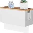 Paper Towel Dispenser Wall Mount, Wooden Bathroom Paper Towel Holder with Lid for Home and Commercial, Countertop C-Fold, Z-Fold, Trifold Paper Hand Towel Dispenser for Kitchen Office, White