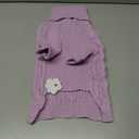 Dog Sweater Turtleneck Pullover Cable Knit for Boys Girls Medium Dogs Frenchie Dachshund Corgi Beagle Winter Stretch Clothes Long Sleeves (M, Purple)