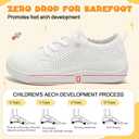 LeIsfIt Toddler Shoes Girls Boys Wide Shoes Kids Zero Drop Minimalist Sneakers Barefoot Slip on Tennis Sneakers (White). Size 24
