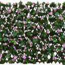 Expandable Privacy Fence, Pink Rose Clusters, 120 x 22 in